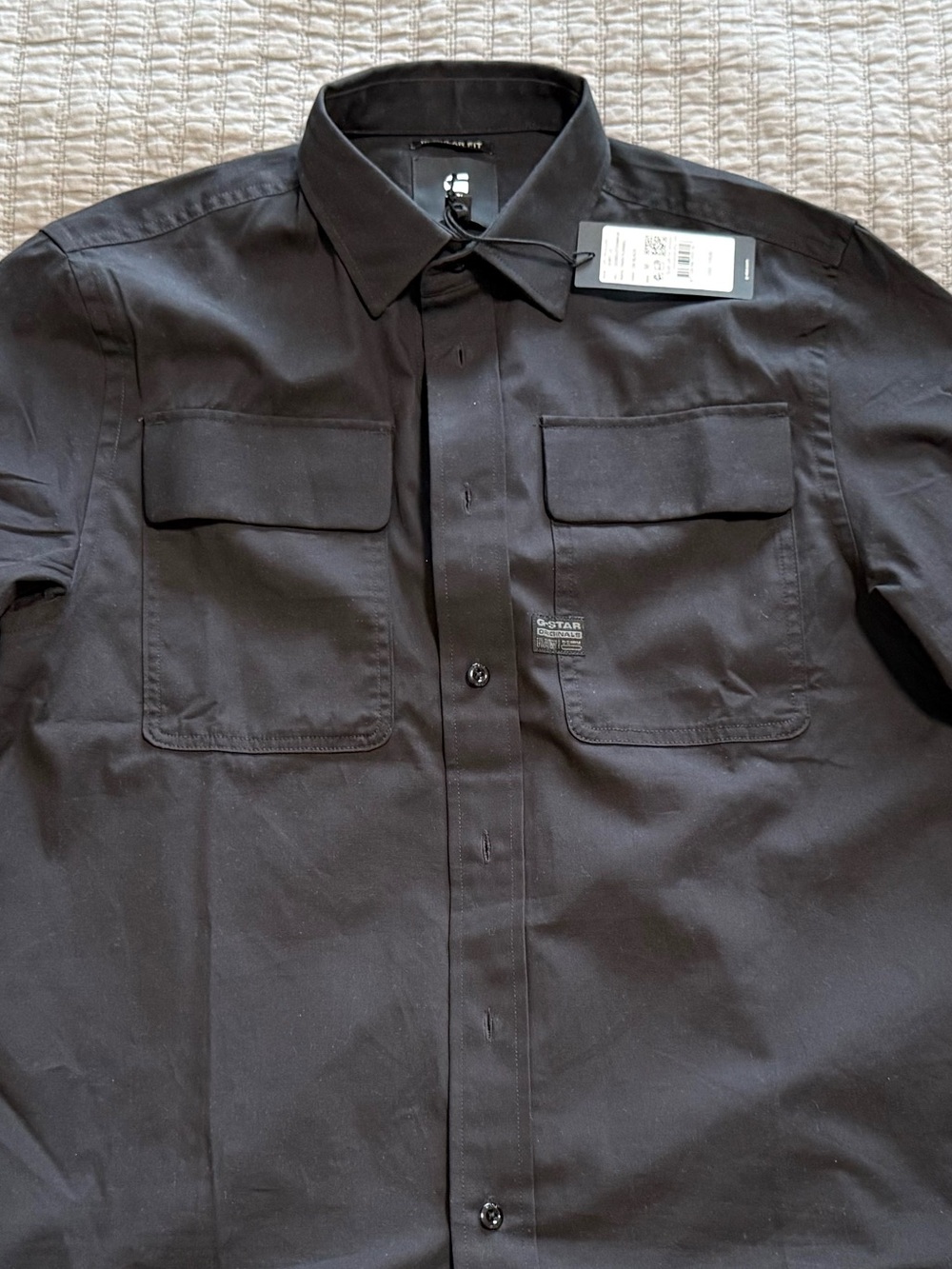 G-Star Raw CPO Regular Shirt, Dark Black, Men's Medium, NWT